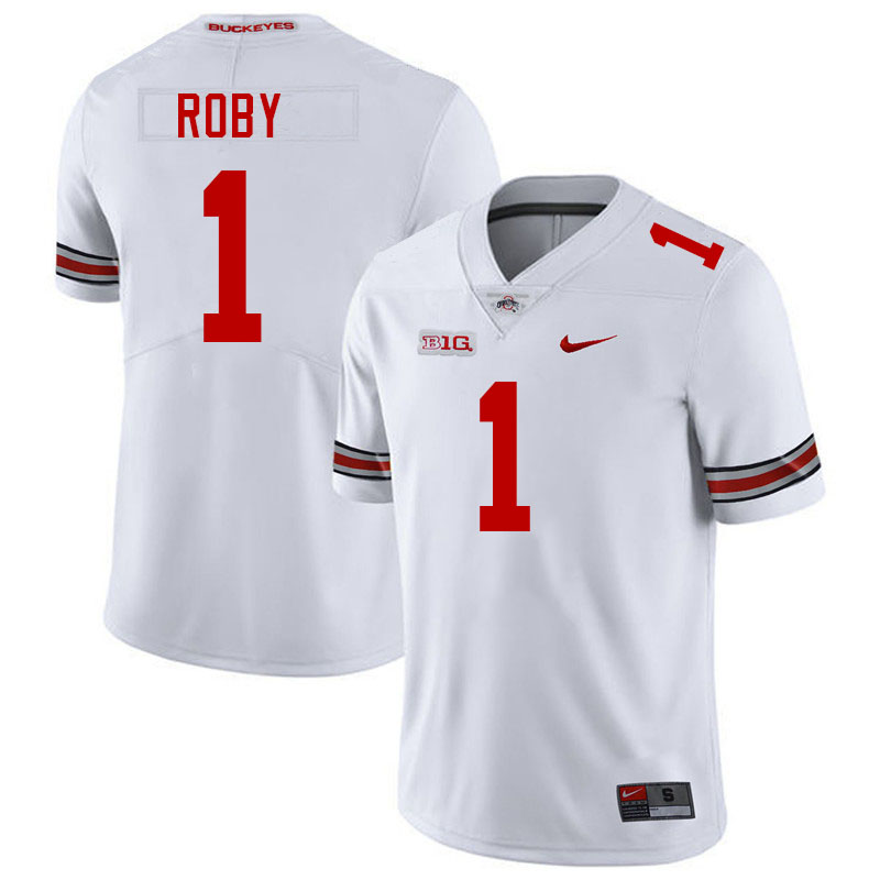 #1 Bradley Roby Ohio State Buckeyes Jerseys Football Stitched-White